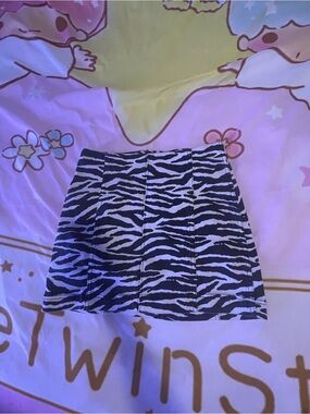 Black & White Zebra Print Mini Skirt